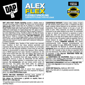 DAP Alex Flex spackling paint-ready finish supports easy color matching