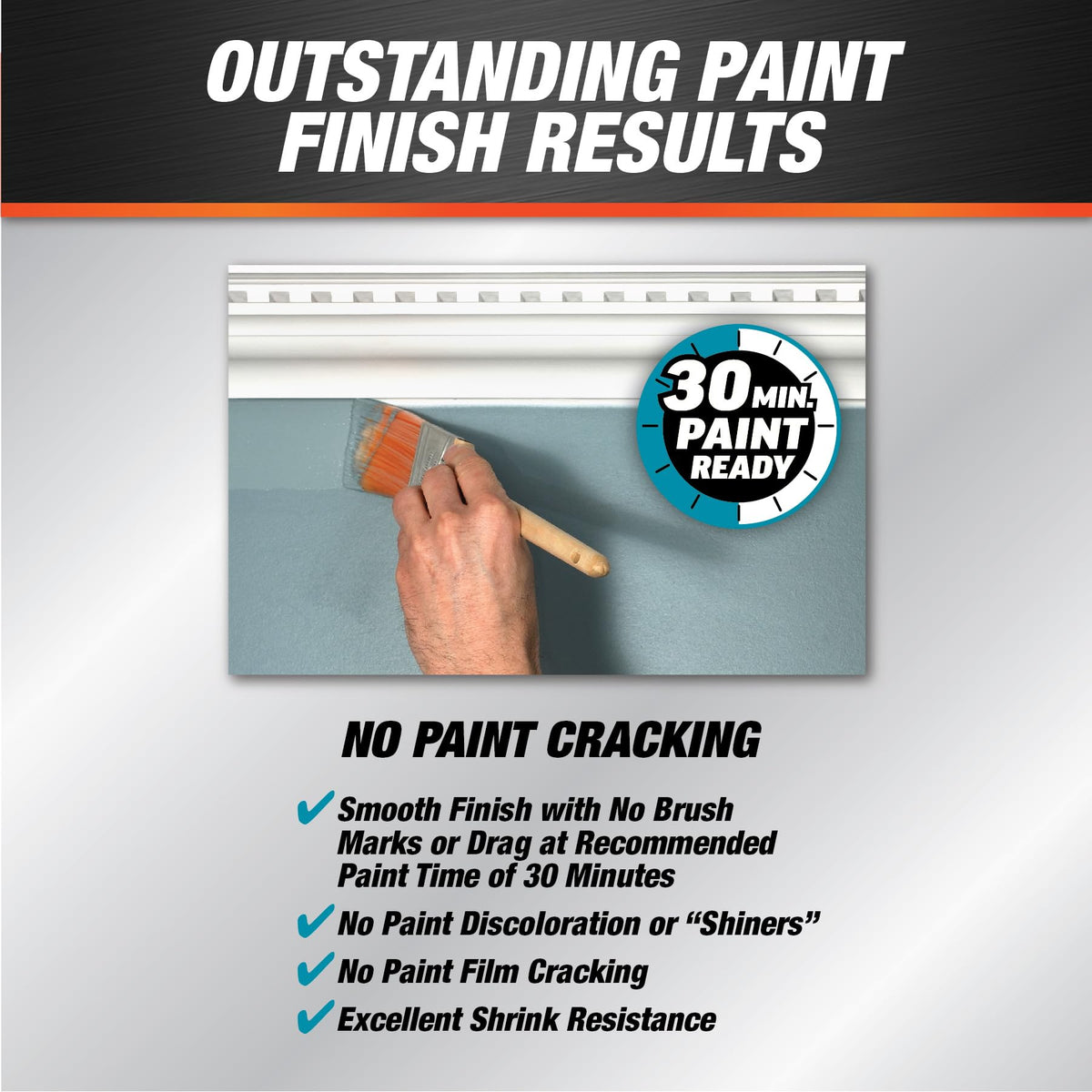 DAP Alex Plus siliconized acrylic formula provides durable, waterproof seal.