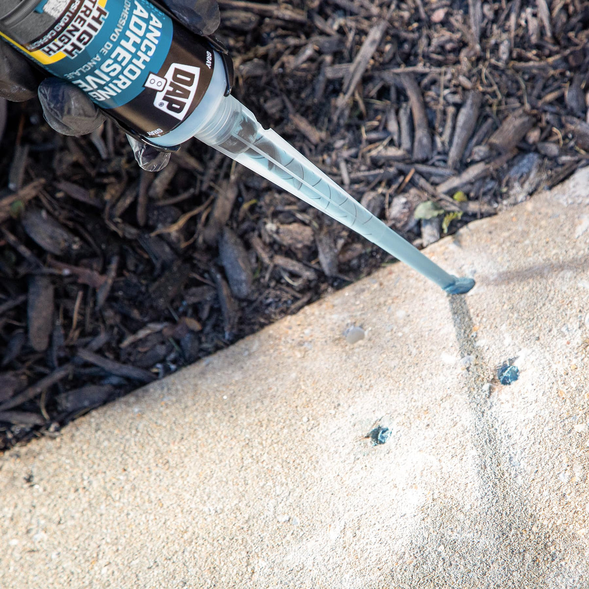DAP Anchoring Adhesive caulk gun use for vertical or horizontal installs.
