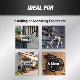DAP Anchoring Adhesive cured gray anchor securing bolt in masonry.
