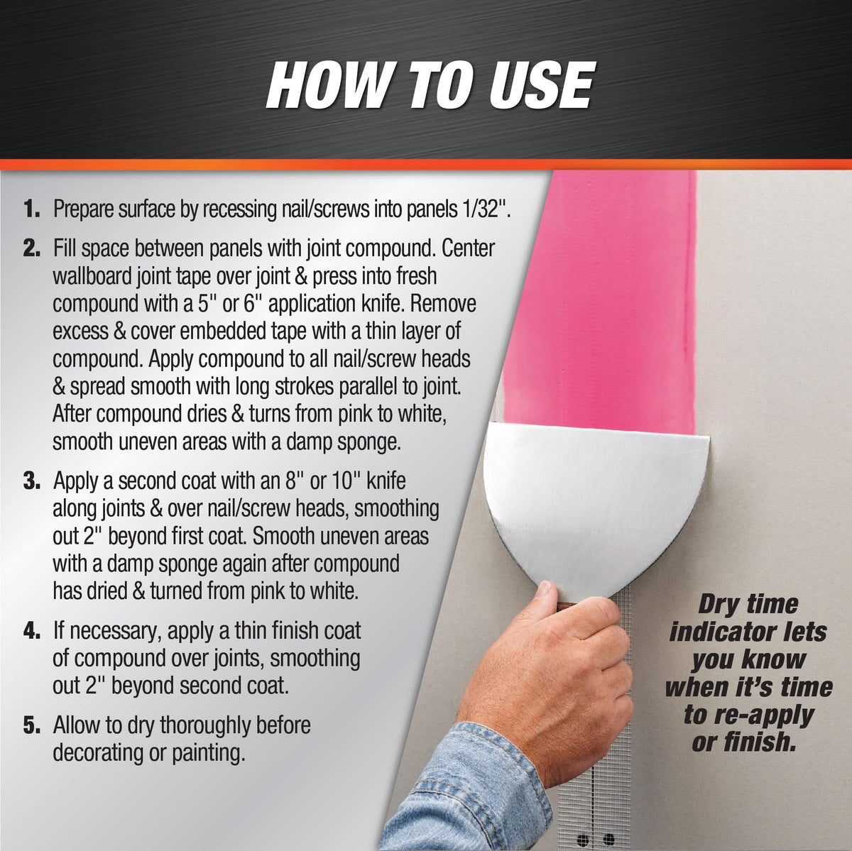 DAP DryDex smooth finishing on gypsum panels for clean surfaces.