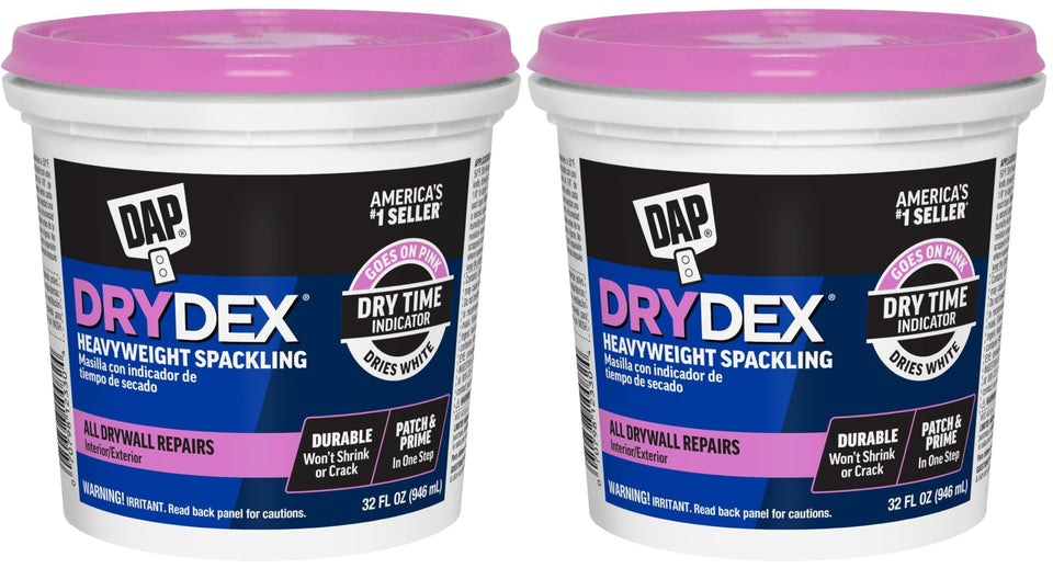 DAP DryDex spackling pack of 2 pails ready to fill holes.