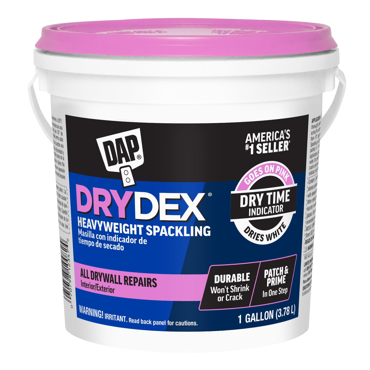 DAP DryDex spackling pink application on wall patch for quick repairs.