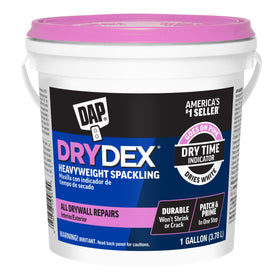 DAP DryDex spackling pink application on wall patch for quick repairs.