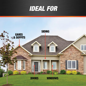 DAP Dynaflex 230 cedar tan seals joints up to wide gaps for windows and doors.