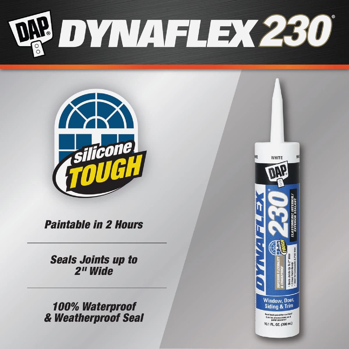 DAP Dynaflex 230 sealant being smoothed for a watertight interior and exterior seal.