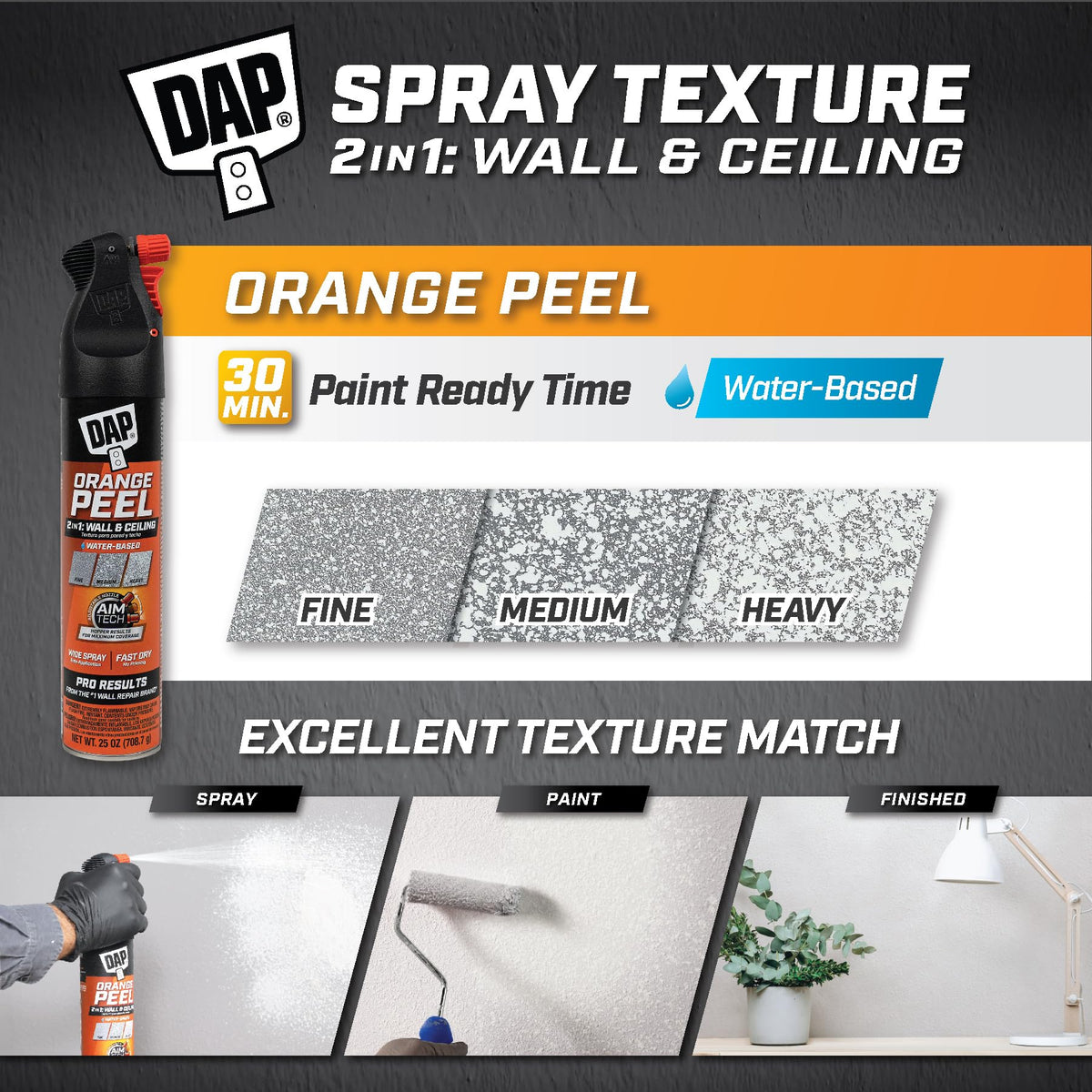 DAP Spray Texture ergonomic Aim Tech nozzle for comfortable extended use