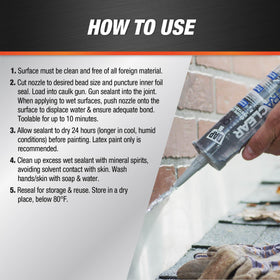 DAP Ultra Clear adheres to wet surfaces for reliable sealing around fixtures
