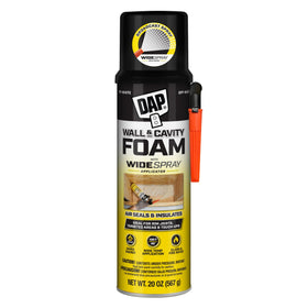 DAP wall and cavity foam wide spray bottle for easy air sealing and insulation.