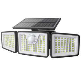 Daphino 2500LM solar flood light front view for driveway illumination