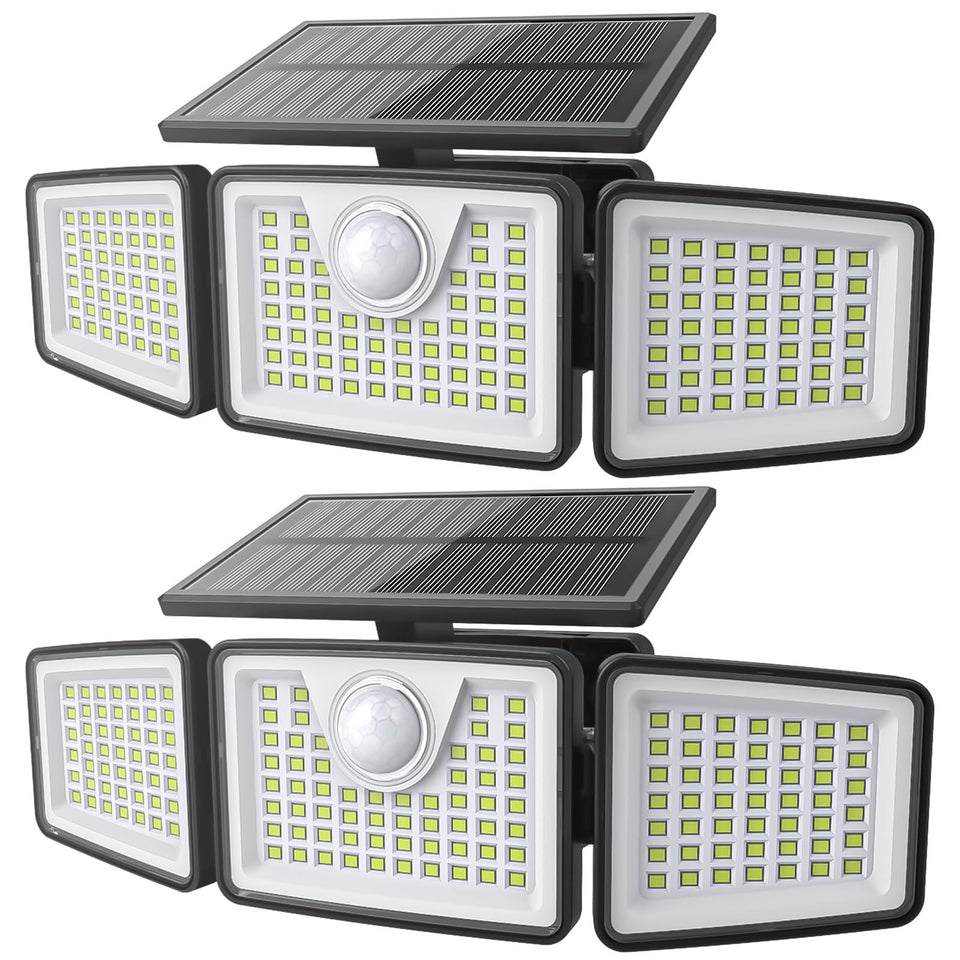 Daphino 2500lm solar light front view for bright driveways and patios.