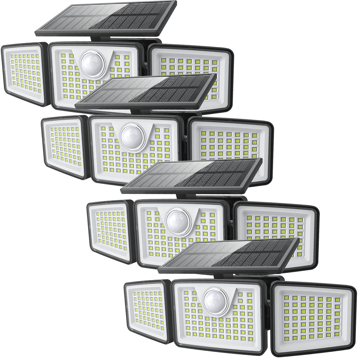 Daphino 3-head solar light with 270° wide-angle coverage for thorough outdoor lighting.
