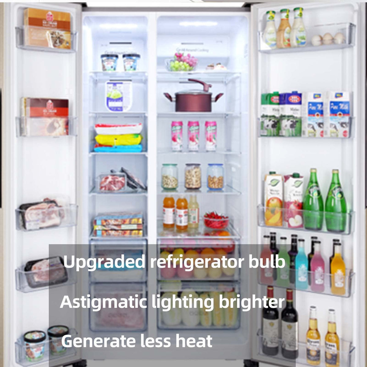 DAPSHU fridge light with E26 base for easy replacement.