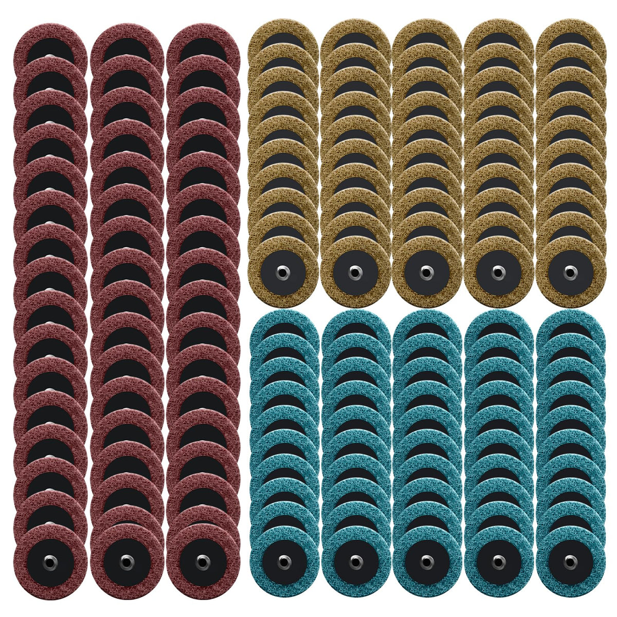 Dapuri 150pcs 2-inch surface conditioning discs pack delivers versatile finishing on metal, plastic, and wood