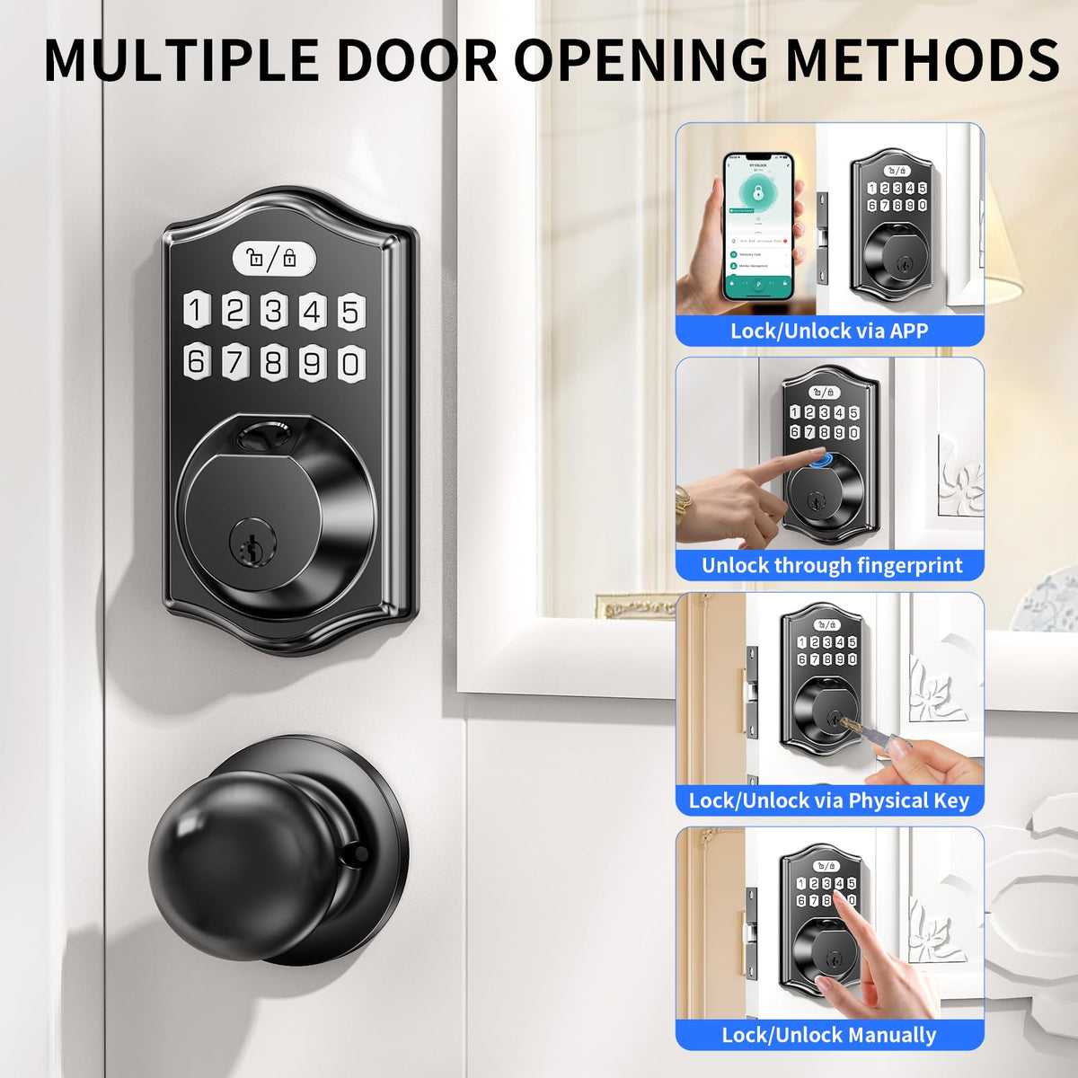 Darawf keypad deadbolt front door passcodes for trusted family members