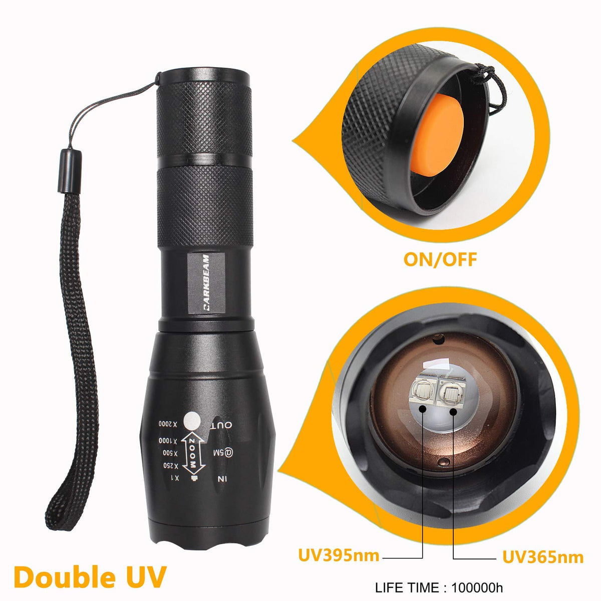 DARKBEAM A100 adjustable-focus feature allows broad to focused inspection.