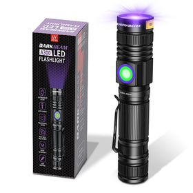 DARKBEAM UV 395nm flashlight with clip for easy on-the-go inspections.