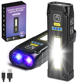 DARKBEAM UV Flashlight front view showing 365/395nm beams for detection
