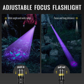 Darkbeam USB-C rechargeable UV flashlight with battery indicator