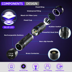 DARKBEAM UV365 charging indicator shows charging status for convenience.
