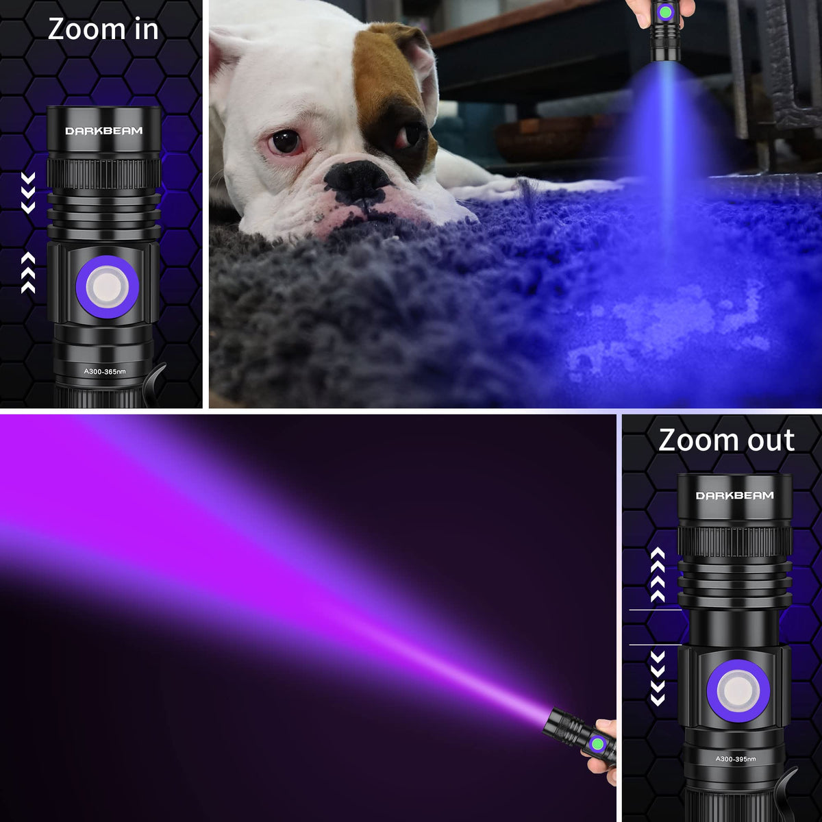 DarkBeam zoomable focus helps isolate areas during inspections.