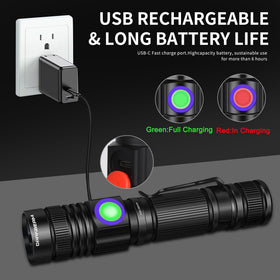 Darkbeam zoomable lens UV torch targeting large areas or precise spots