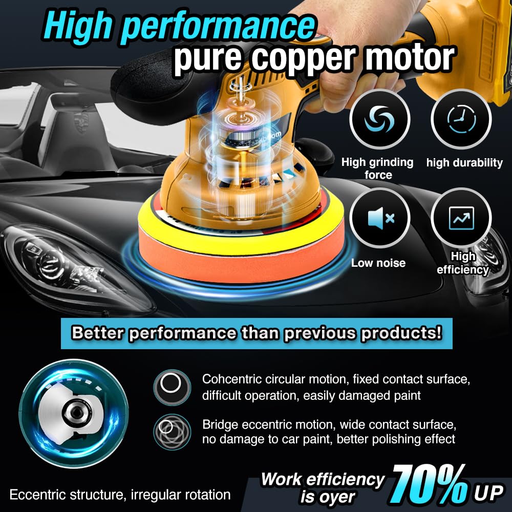 Darkboom polisher with battery not included demonstrates compatibility with 20V batteries.