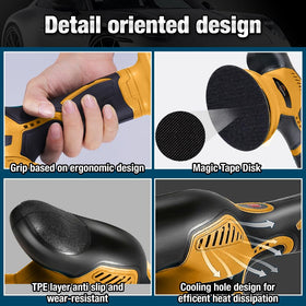 Darkboom polisher speed settings display illustrates six RPM ranges for tailored polishing.