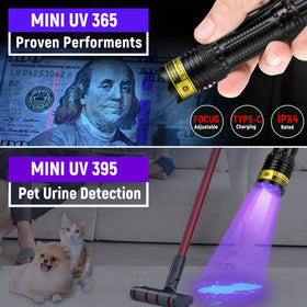 DARKDAWN mini UV light with USB-C charging for quick power.
