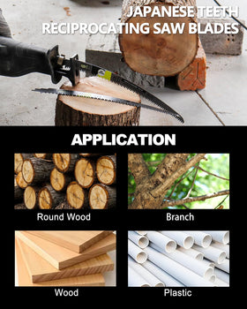 DARTOTEK blades handle branches up to 12 inches in diameter.