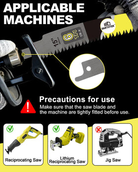 DARTOTEK universal compatibility with major reciprocating saw brands.