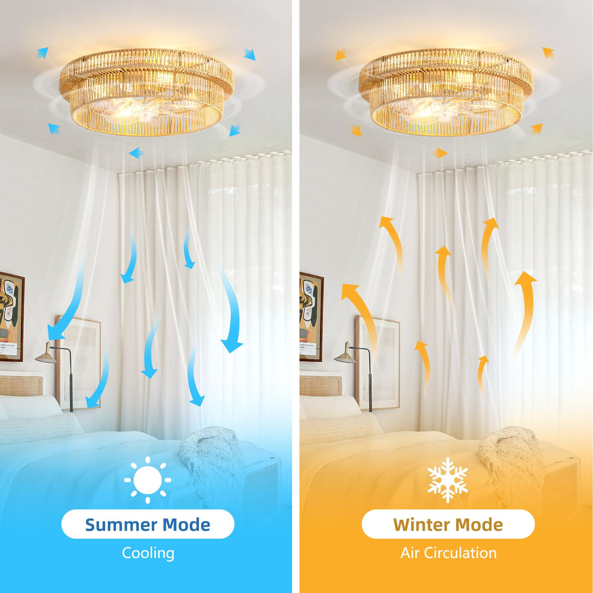 DARYEWO 6-speed reversible motor enables tailored airflow and comfort.