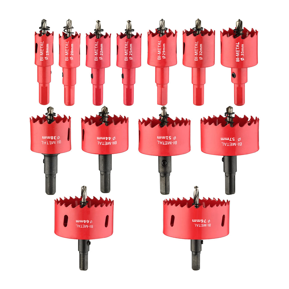 Dashap 13PCS Bi-Metal Hole Saw Kit with broad diameter range for clean cuts.