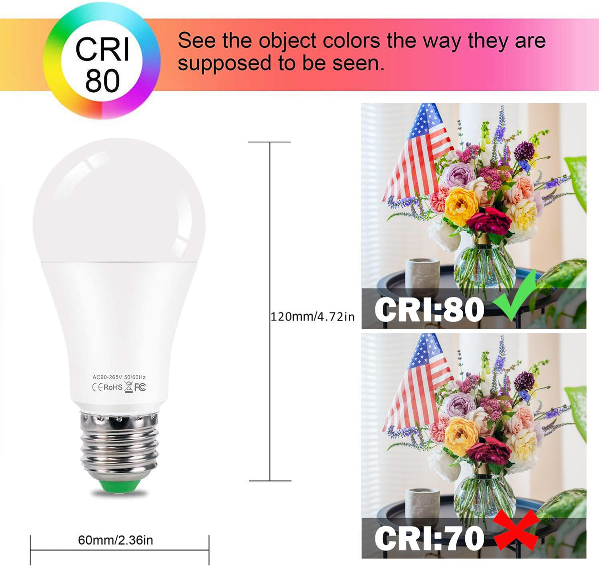DASINKO daylight white 5700K bulb for bright daytime illumination