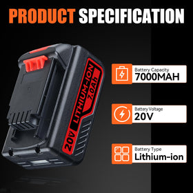 DASNITE battery with LED power gauge clearly shows charge level.