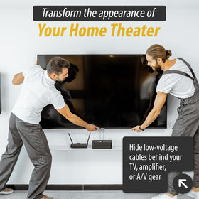 Built-in duplex receptacle for convenient power access in media setups.