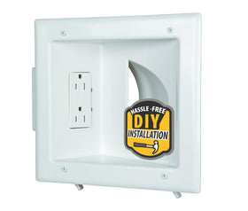 DATA COMM 45-0031-WH recessed low-voltage wall plate with cable management.
