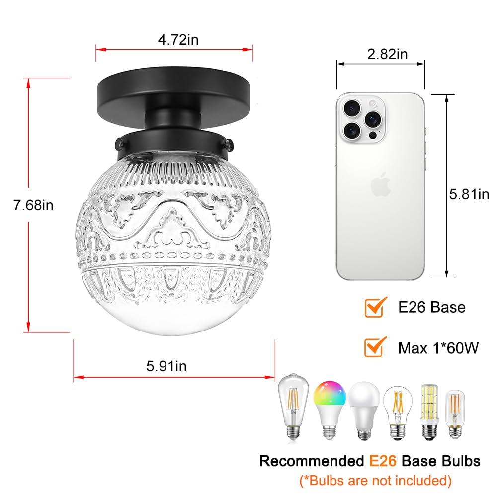 Daunton E26 bulb-compatible fixture suitable for LED or Edison bulbs