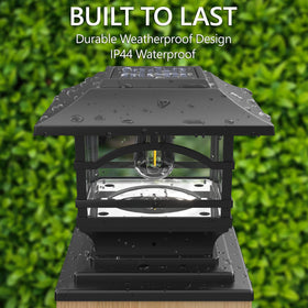 Davinci Lighting Edison solar post cap demonstrates multiple bases for different post sizes