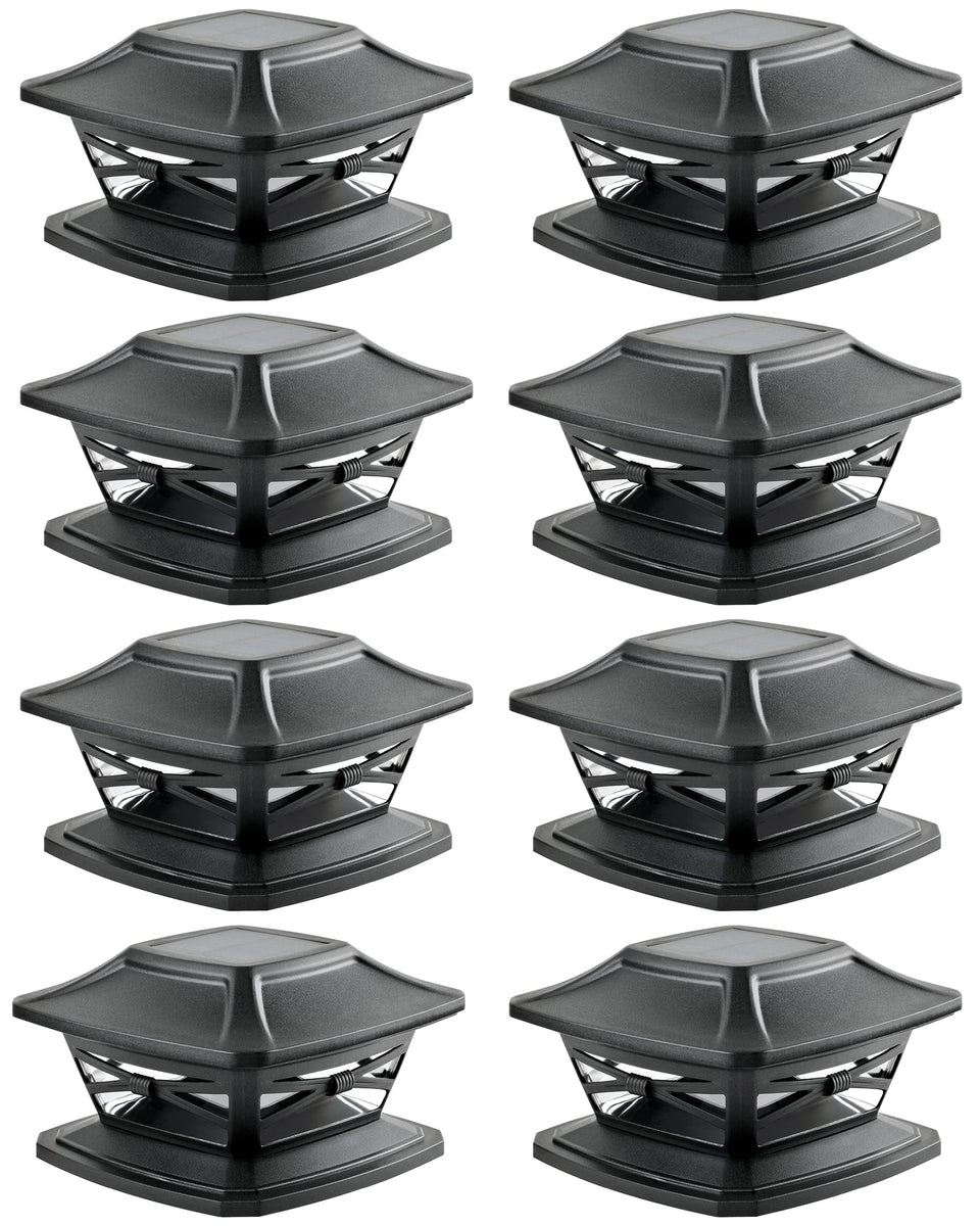 Davinci Flexfit solar post cap light with 4x4 base, nighttime visibility.
