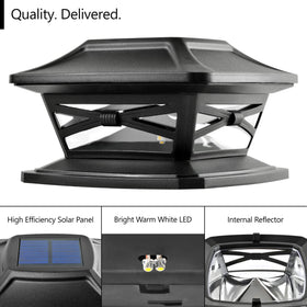 Davinci Flexfit solar post cap light with 5x5 base, versatile fit.