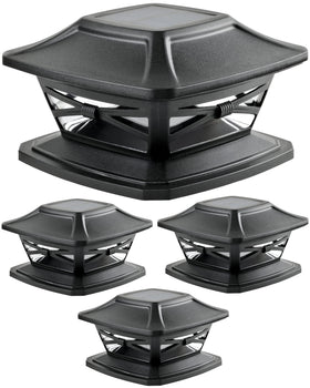 Davinci Lighting Flexfit solar post cap lights, front view, elevating exterior illumination