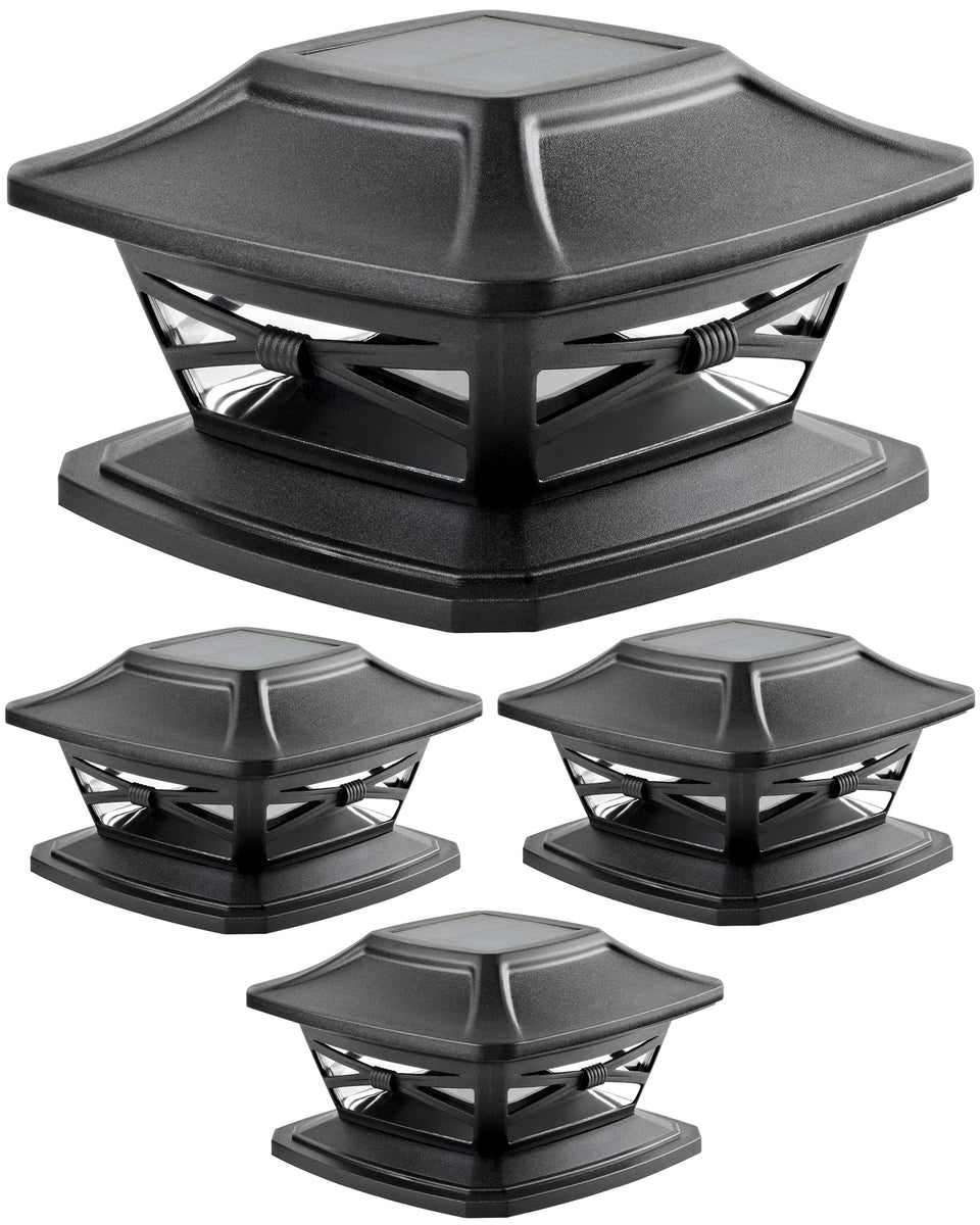 Davinci Lighting Flexfit solar post cap lights, front view, elevating exterior illumination