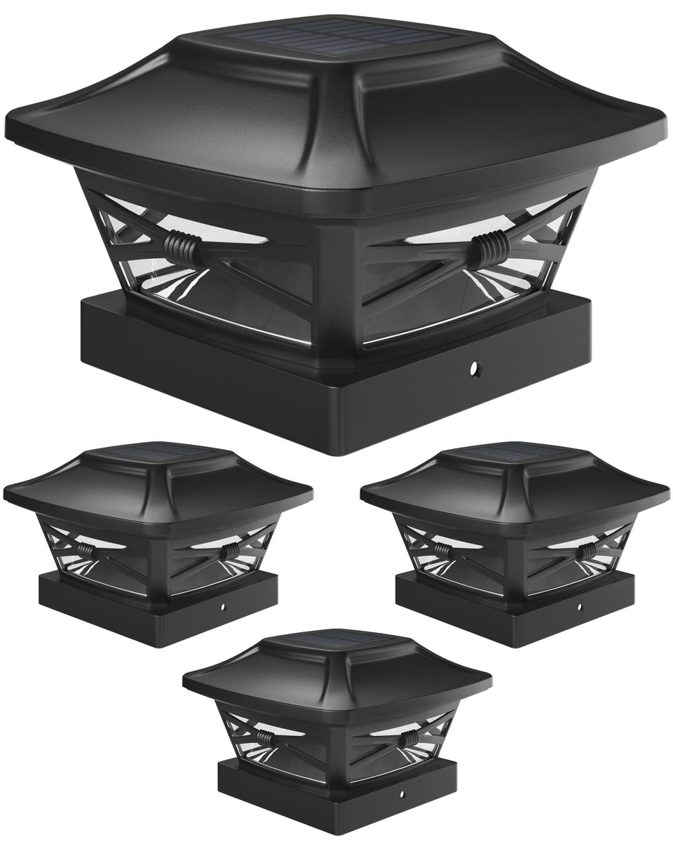 Davinci Lighting Renaissance post cap on a 4x4 base provides subtle ambient outdoor lighting.
