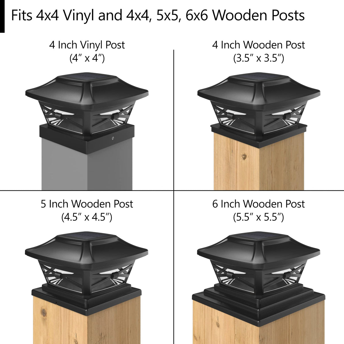 Davinci Lighting Renaissance post cap on a 6x6 base lights large posts clearly.