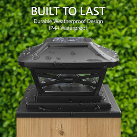 Davinci Lighting Renaissance post cap in slate black finish enhances curb appeal.