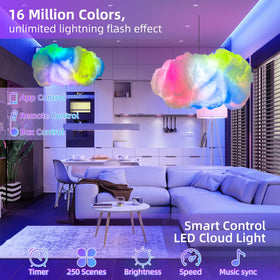 DAWELED Cloud room decor setup improves bedroom mood with soft lighting