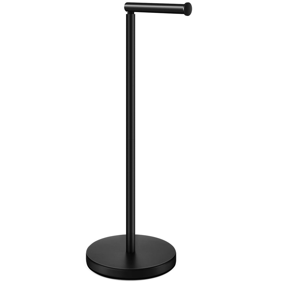 DAWNER 24-inch black TP holder base offers stable support in compact bathrooms.