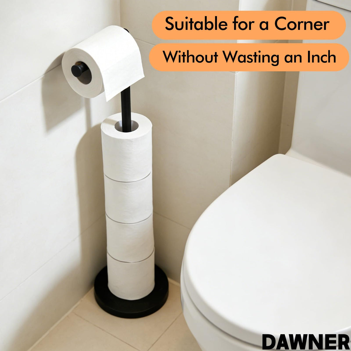 DAWNER heavy-weighted flat base prevents tipping and protects floors.