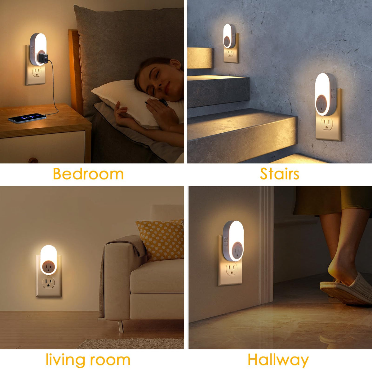 Dawnrise plug-in design keeps the adjacent outlet open for use.